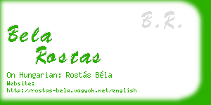 bela rostas business card