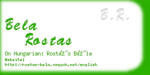 bela rostas business card